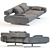 Elegant Wing Sectional Sofa 3D model small image 2