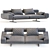 Elegant Wing Sectional Sofa 3D model small image 3