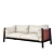 Modern Leather 3-Seater Sofa 3D model small image 1