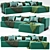 Sleek Modern Corner Sofa 3D model small image 2