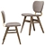 Sleek Embossed Grey Dining Chair 3D model small image 2