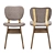 Sleek Embossed Grey Dining Chair 3D model small image 3