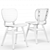 Sleek Embossed Grey Dining Chair 3D model small image 4