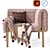 Modern Velvet Armchair 3D Model 3D model small image 1