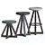 Sleek X Stools with Los Angeles Charm 3D model small image 3