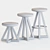 Sleek X Stools with Los Angeles Charm 3D model small image 4