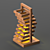 Elegant Wooden Night Lamp 3D model small image 2