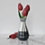 Tulip Bouquet: Fresh Blooms in a Vase 3D model small image 1