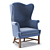 18th Century English Wing Chair: Timeless Elegance 3D model small image 5