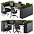 Elegant Black Desk Planter 3D model small image 1
