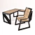 Modern Loft Table & Chair Set 3D model small image 1