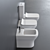 Forma Close Coupled Toilet Set 3D model small image 2