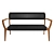 Black Woven Rope Lounge Bench 3D model small image 2