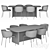 Contemporary Dining Table Set 3D model small image 3