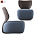 Noa Soft Blossom Armchair 3D model small image 2