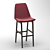 Rustic Wooden Bar Chair 3D model small image 3