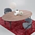 Elegant Meridiani Hubert Dining Set 3D model small image 2