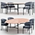 Elegant Meridiani Hubert Dining Set 3D model small image 5