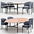 Elegant Meridiani Hubert Dining Set 3D model small image 6