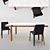 Modern Flexform Gustav Table & Isabelle Chair Set 3D model small image 2