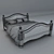 Elegant Wooden Bed 3D model small image 4