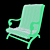 Stylish Metal Balcony Chair 3D model small image 2