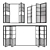 Modern Sliding Door Set 3D model small image 1