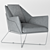 Luxury Gray Faux Leather Accent Chair 3D model small image 2