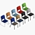 Sleek Stackable Chairs - Set of 9 3D model small image 4