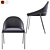 Izoard: Contemporary Upholstered Metal Chair 3D model small image 2