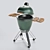 Green Egg Outdoor BBQ Grill 3D model small image 9
