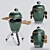 Green Egg Outdoor BBQ Grill 3D model small image 11