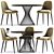 Modern Calligaris Vortex Table & Strip Chair 3D model small image 1