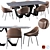 Sculptural Quasimodo Table & Izoard Chair Set 3D model small image 1