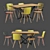 Stylish 4union Dining Set 3D model small image 1