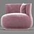 Plush Pink Sofa: Detailed 3D Model 3D model small image 5