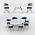 Elegant Kartell Table & Marmo Furniture Chairs Set 3D model small image 1