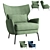 Navy Velvet Armchair: Comfortable and Stylish 3D model small image 1