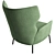 Navy Velvet Armchair: Comfortable and Stylish 3D model small image 4