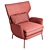 Navy Velvet Armchair: Comfortable and Stylish 3D model small image 10