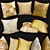 Gold Accent Sofa Pillows 3D model small image 1