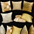 Gold Accent Sofa Pillows 3D model small image 2