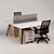 Compact 2-Person Office Desk 3D model small image 1