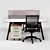 Compact 2-Person Office Desk 3D model small image 4