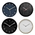 Sleek Wall Clock Set with Incredible Detail 3D model small image 1