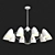 Modern Sputnik Chandelier: JLYLITE White 3D model small image 1