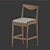 Curve Reclaimed Teak Barchair 3D model small image 2