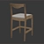 Curve Reclaimed Teak Barchair 3D model small image 3