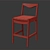 Curve Reclaimed Teak Barchair 3D model small image 4