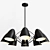 Modern Sputnik Pendant Light in Black & White 3D model small image 2